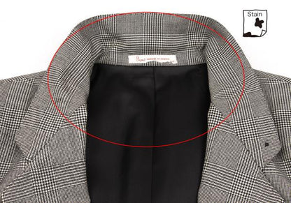 Papas Wool Glen Check Tailored Blazer Gray Size M