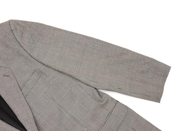 Papas Wool Glen Check Tailored Blazer Gray Size M