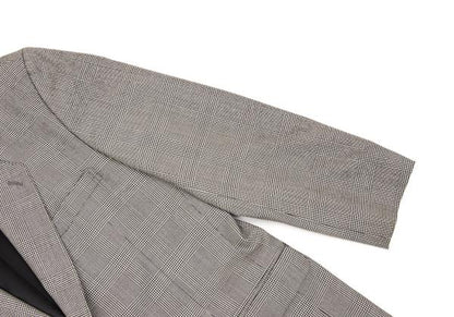 Papas Wool Glen Check Tailored Blazer Gray Size M