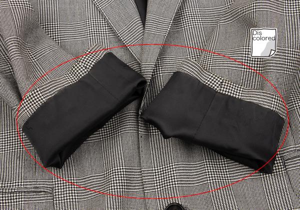 Papas Wool Glen Check Tailored Blazer Gray Size M