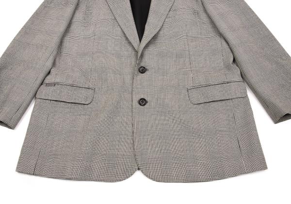 Papas Wool Glen Check Tailored Blazer Gray Size M