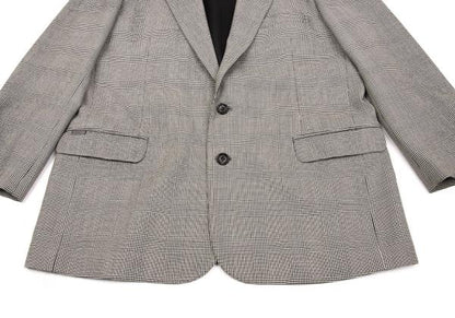 Papas Wool Glen Check Tailored Blazer Gray Size M