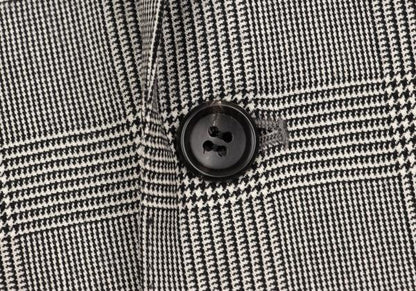 Papas Wool Glen Check Tailored Blazer Gray Size M