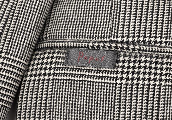 Papas Wool Glen Check Tailored Blazer Gray Size M
