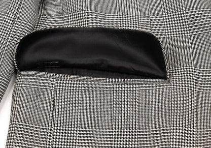 Papas Wool Glen Check Tailored Blazer Gray Size M