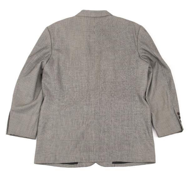 Papas Wool Glen Check Tailored Blazer Gray Size M