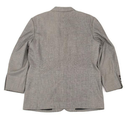 Papas Wool Glen Check Tailored Blazer Gray Size M