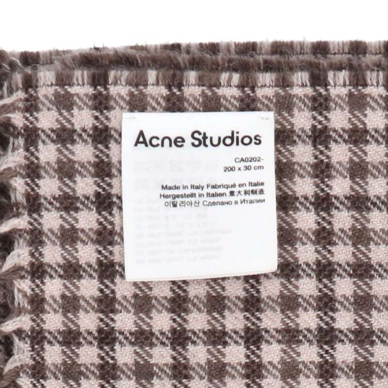 ACNE STUDIOS Brown Wool Blend Check Scarf Size ONE SIZE