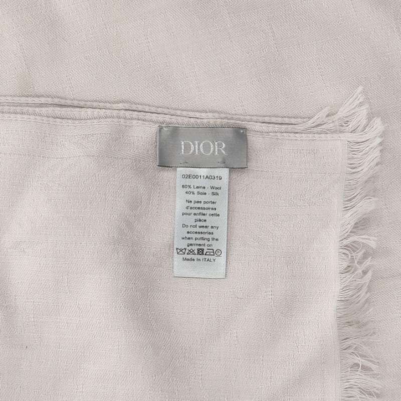 DIOR Gray Wool Silk Oblique Jacquard Scarf Size ONE SIZE