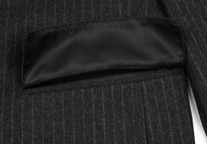 Papas Charcoal Wool Stripe Tailored Blazer Size 48M