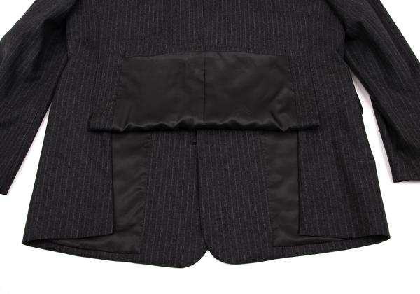 Papas Charcoal Wool Stripe Tailored Blazer Size 48M