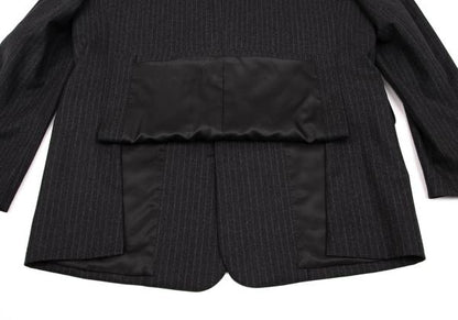 Papas Charcoal Wool Stripe Tailored Blazer Size 48M