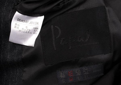 Papas Charcoal Wool Stripe Tailored Blazer Size 48M