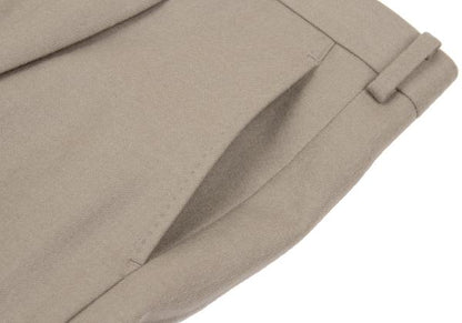 Papas Cashmere Wool Pleated Pants Grayish Beige Size 52LL