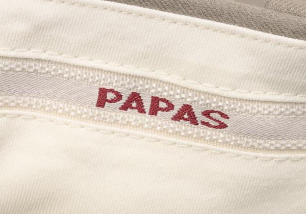 Papas Cashmere Wool Pleated Pants Grayish Beige Size 52LL