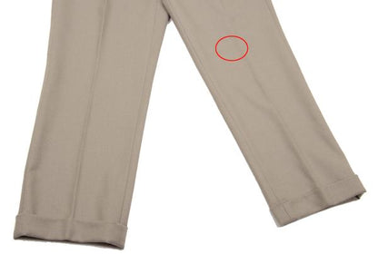 Papas Cashmere Wool Pleated Pants Grayish Beige Size 52LL