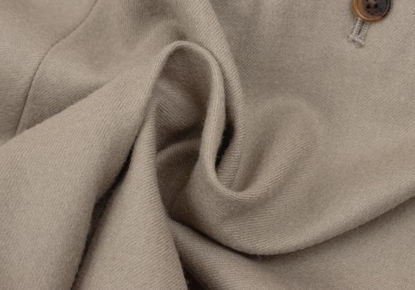 Papas Cashmere Wool Pleated Pants Grayish Beige Size 52LL