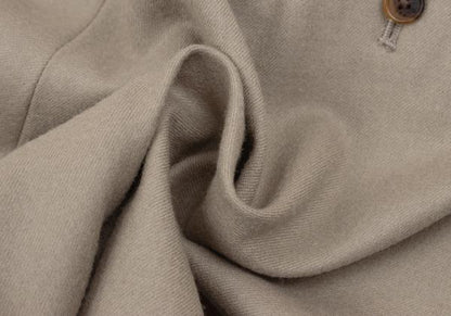 Papas Cashmere Wool Pleated Pants Grayish Beige Size 52LL