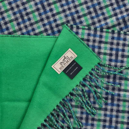 HERMES Ecossais Recto Verso Plaid Cashmere Size ONE SIZE
