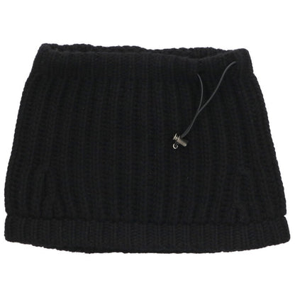 PRADA Wool Cashmere Triangle Logo Neck Warmer Black