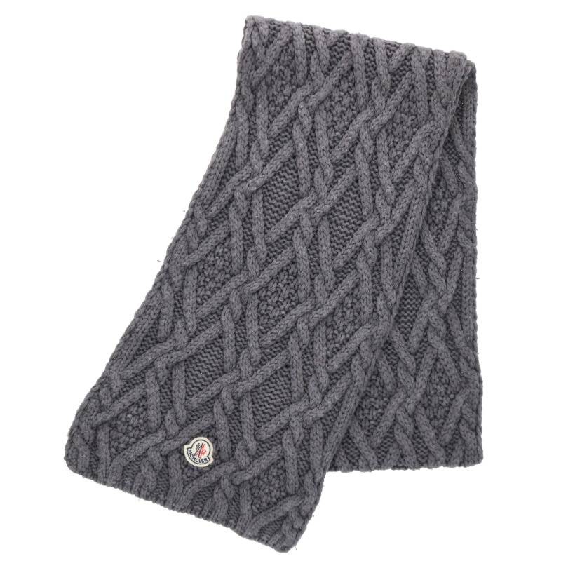 MONCLER SCIARPA Wool Scarf Gray Size ONE SIZE