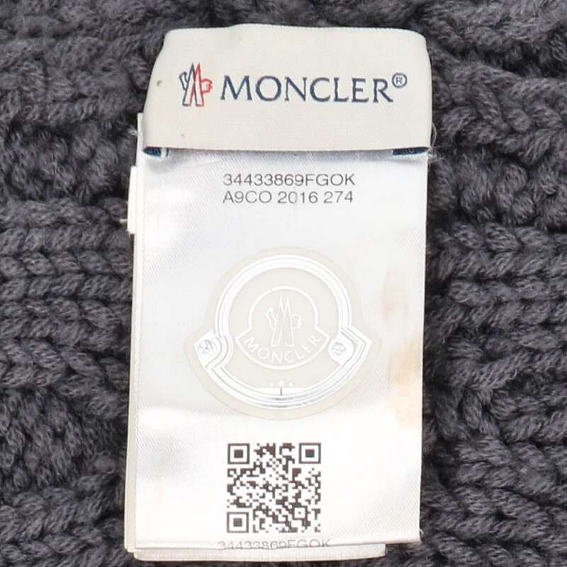 MONCLER SCIARPA Wool Scarf Gray Size ONE SIZE