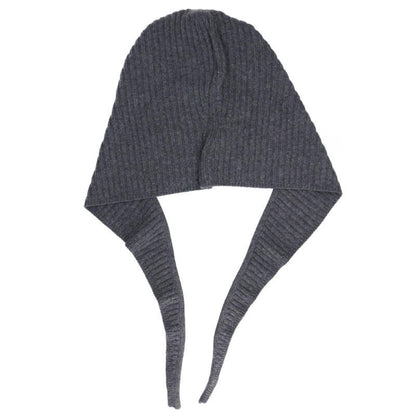 GANNI Logo Embroidered Balaclava Hood Gray Size ONE SIZE