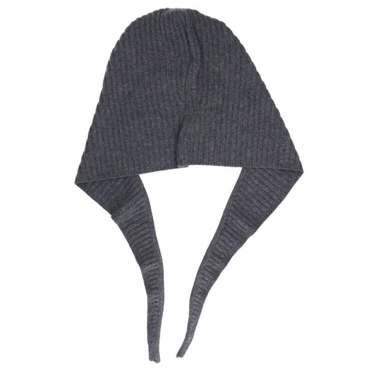 GANNI Logo Embroidered Balaclava Hood Gray Size ONE SIZE