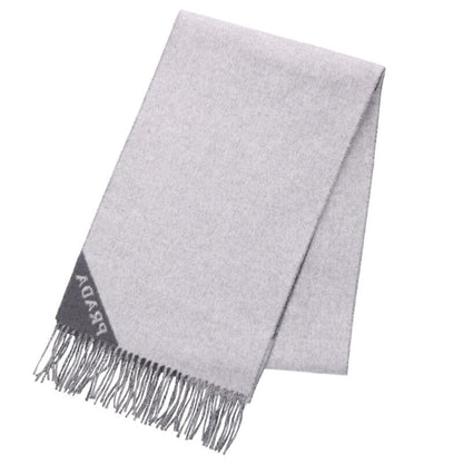 PRADA Double Cashmere Scarf Gray Size ONE SIZE
