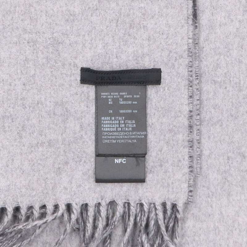PRADA Double Cashmere Scarf Gray Size ONE SIZE