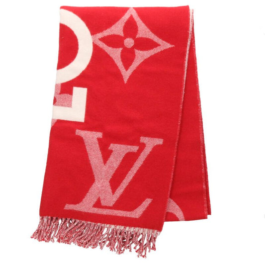 Louis Vuitton Monogram scarf Red x White