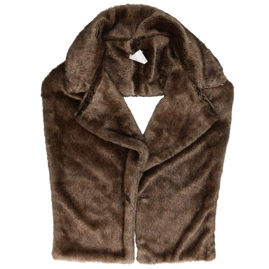 LES SIX Faux Fur Scarf Brown Size ONE SIZE