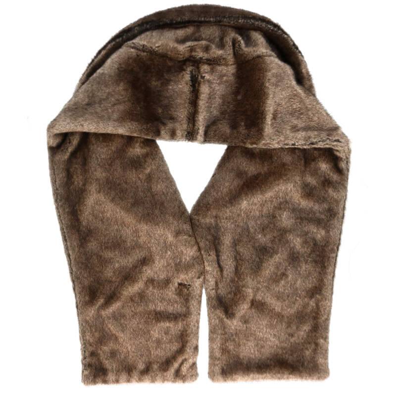 LES SIX Faux Fur Scarf Brown Size ONE SIZE