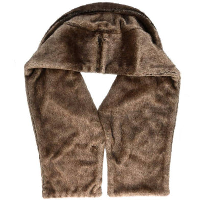 LES SIX Faux Fur Scarf Brown Size ONE SIZE