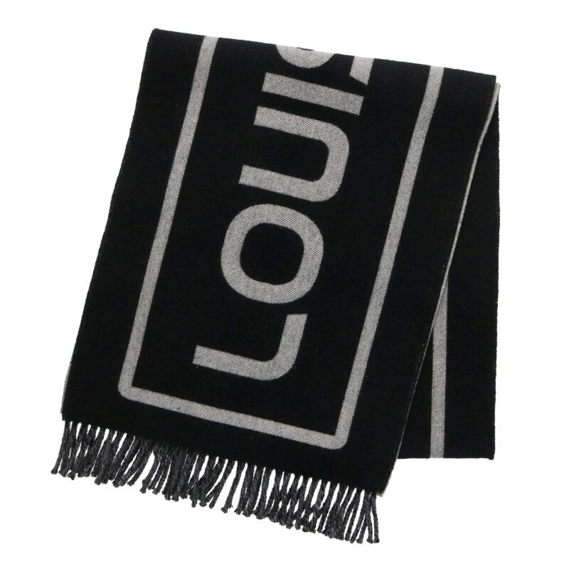 Louis Vuitton Scarf Gravity muffler Black x Gray