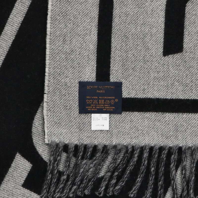 Louis Vuitton Scarf Gravity muffler Black x Gray