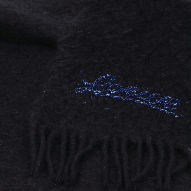 LOEWE Logo Bead Embroidered Mohair Wool Scarf Size ONE SIZE