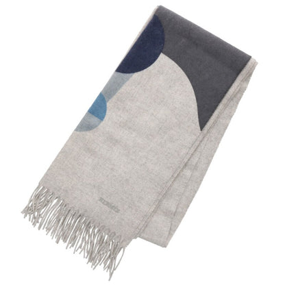 HERMES Theoreme D'Equateur Cashmere Scarf Gray Size ONE SIZE