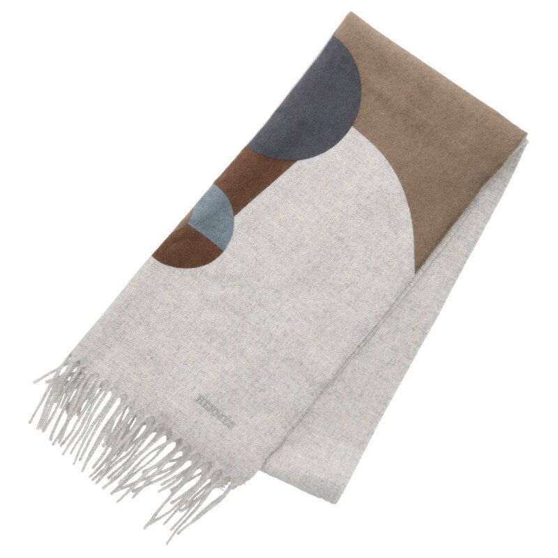 HERMES Theoreme D'Equateur Cashmere Scarf Gray Size ONE SIZE