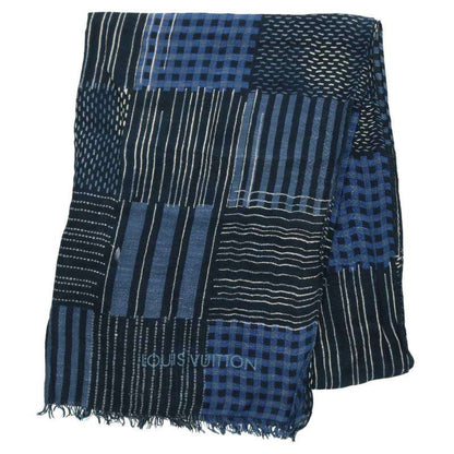 LOUISVUITTON Sashiko Patchwork Scarf Blue Size ONE SIZE