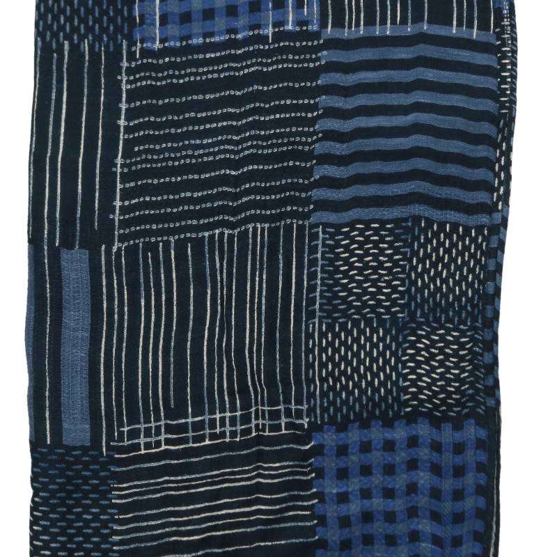 LOUISVUITTON Sashiko Patchwork Scarf Blue Size ONE SIZE