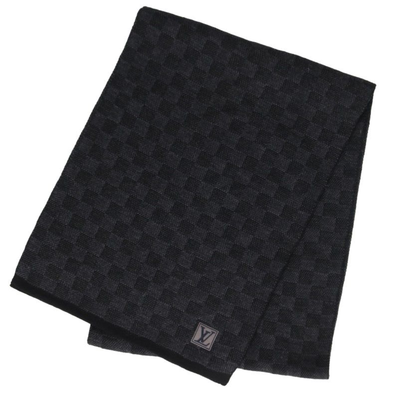 LOUISVUITTON M70028 Petit Damier Scarf Black Size ONE SIZE