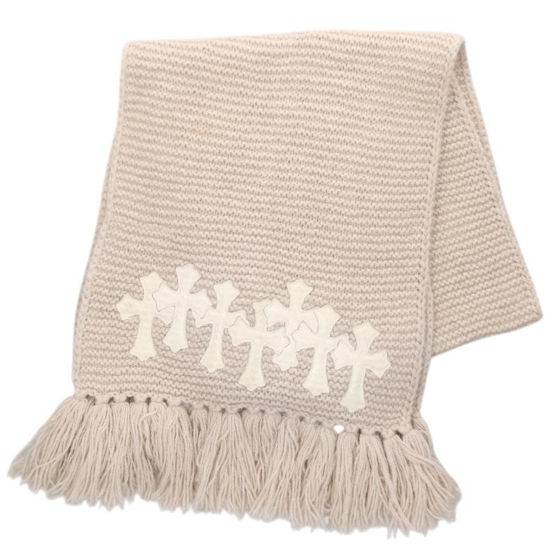 Chrome Hearts Cross Patch Scarf Beige