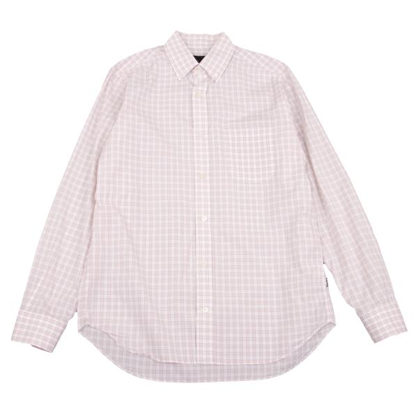 Papas Cotton Check Button Down Shirt White Multi Size M