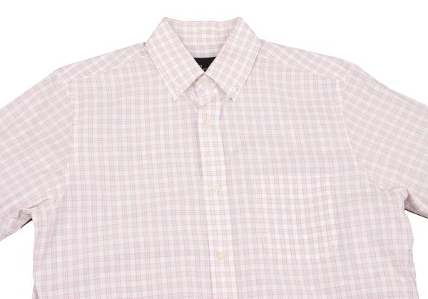 Papas Cotton Check Button Down Shirt White Multi Size M