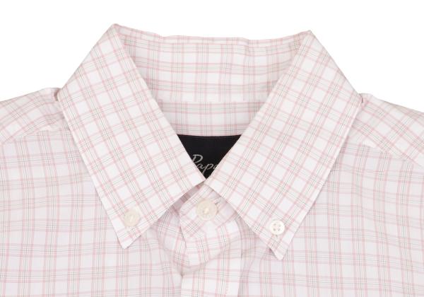 Papas Cotton Check Button Down Shirt White Multi Size M