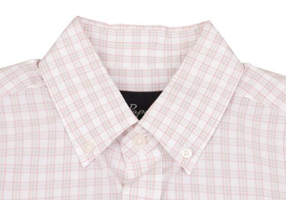 Papas Cotton Check Button Down Shirt White Multi Size M