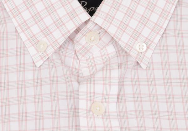 Papas Cotton Check Button Down Shirt White Multi Size M