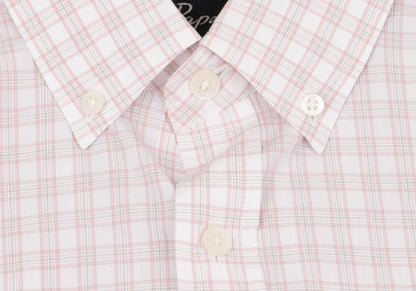 Papas Cotton Check Button Down Shirt White Multi Size M
