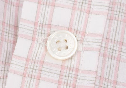 Papas Cotton Check Button Down Shirt White Multi Size M